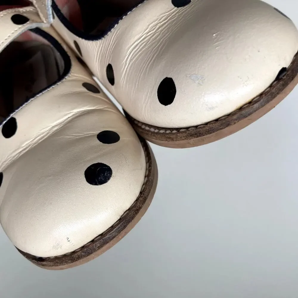 Mon Petit Shoes x Rylee Cru Polka Dot Mary Janes - Cream Black - 10